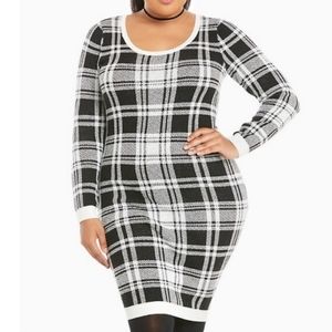 Torrid Black / Gray Plaid Sweater Dress size 2